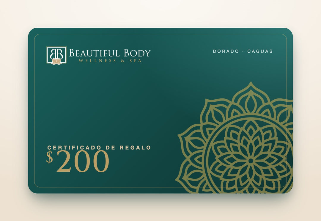 Certificado de regalo Beautiful Body $200